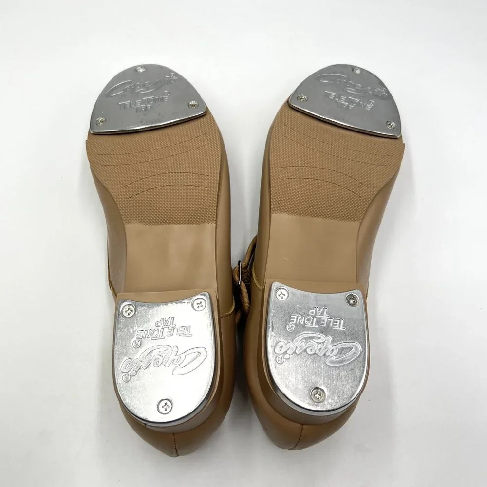 Capezio Womens Size 7.5 3800 Mary Jane Caramel Tan Buckled Dance‎ Tap Shoes